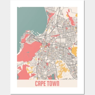 Cape Town - South Africa Chalk City Map Posters and Art